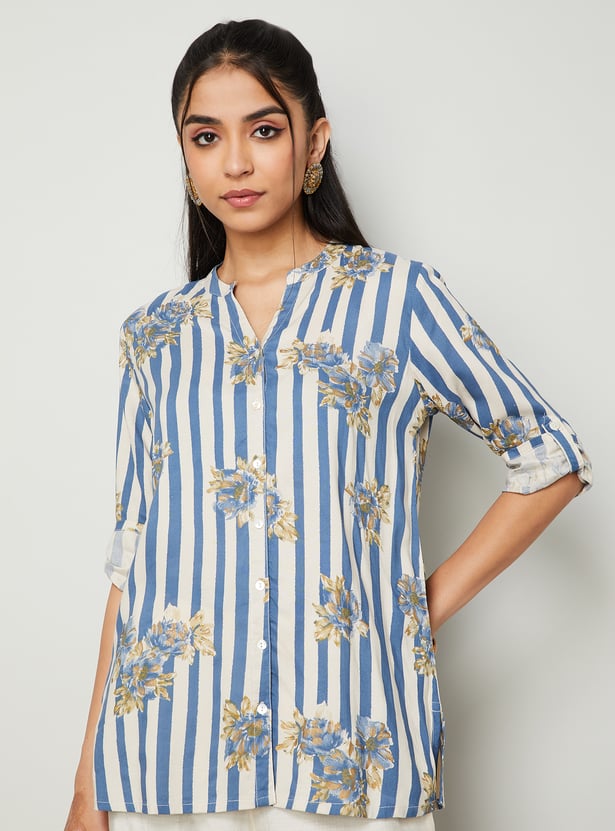 MELANGE Striped Straight Kurti