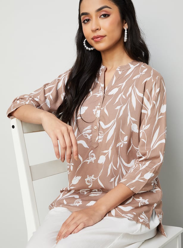 MELANGE Floral Print Straight Kurti
