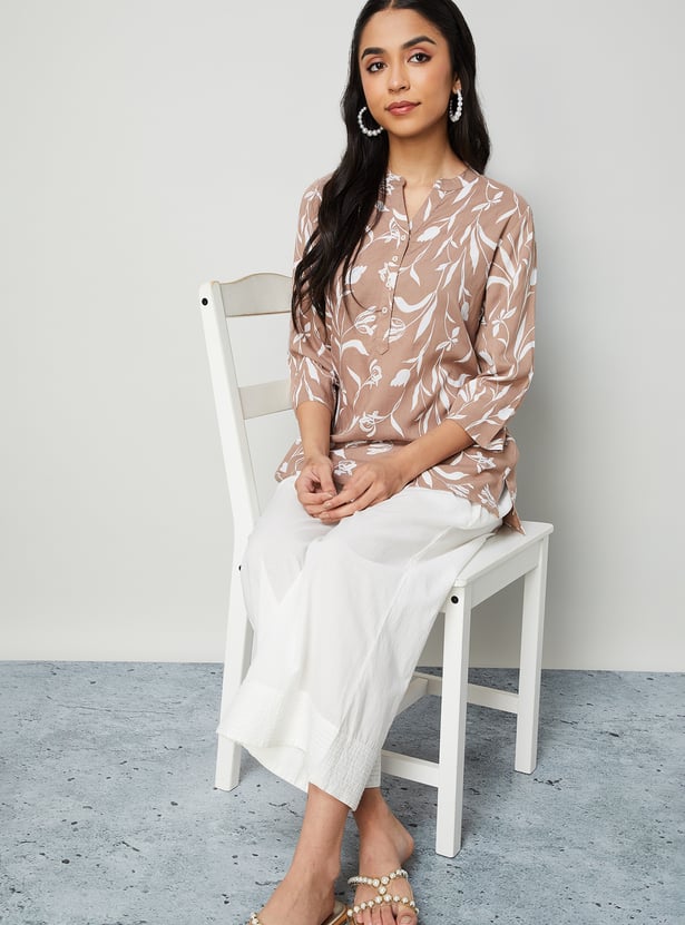 MELANGE Floral Print Straight Kurti