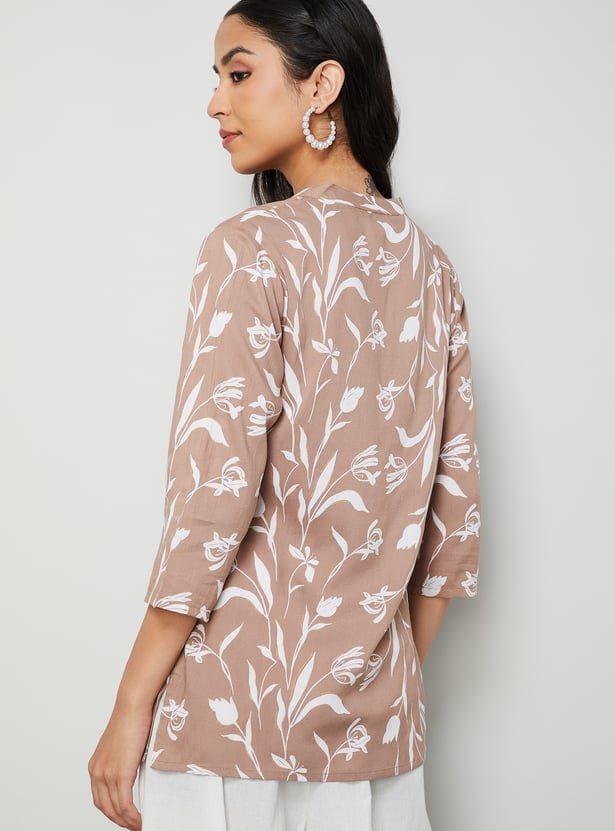 MELANGE Floral Print Straight Kurti