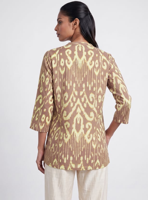 MELANGE Ikat Motif Print Straight Kurti