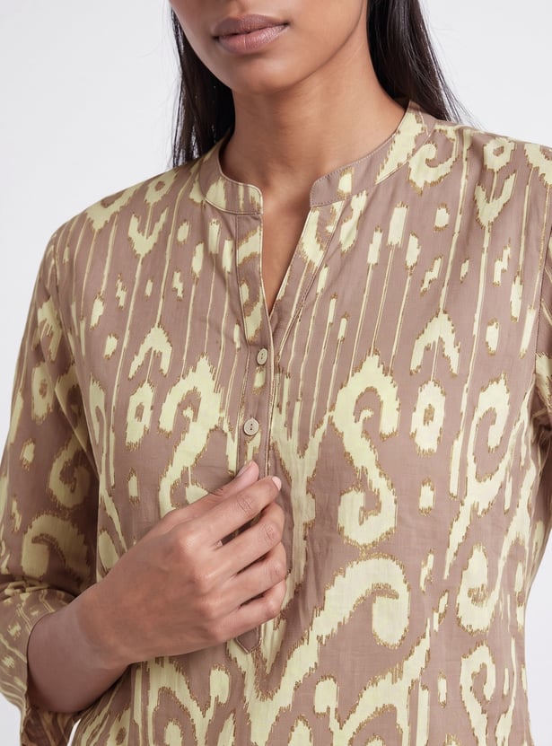 MELANGE Ikat Motif Print Straight Kurti