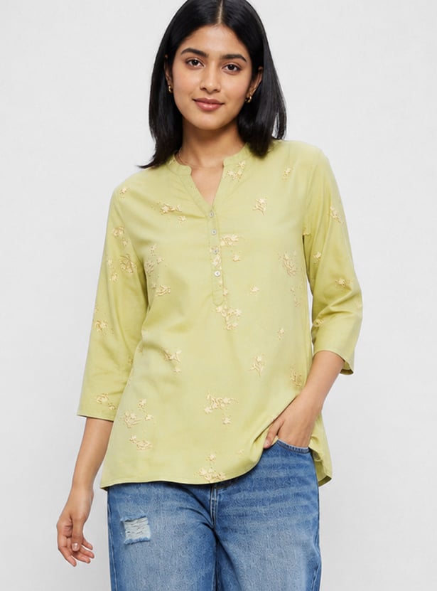 MELANGE Floral Print Straight Kurti