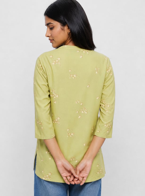 MELANGE Floral Print Straight Kurti