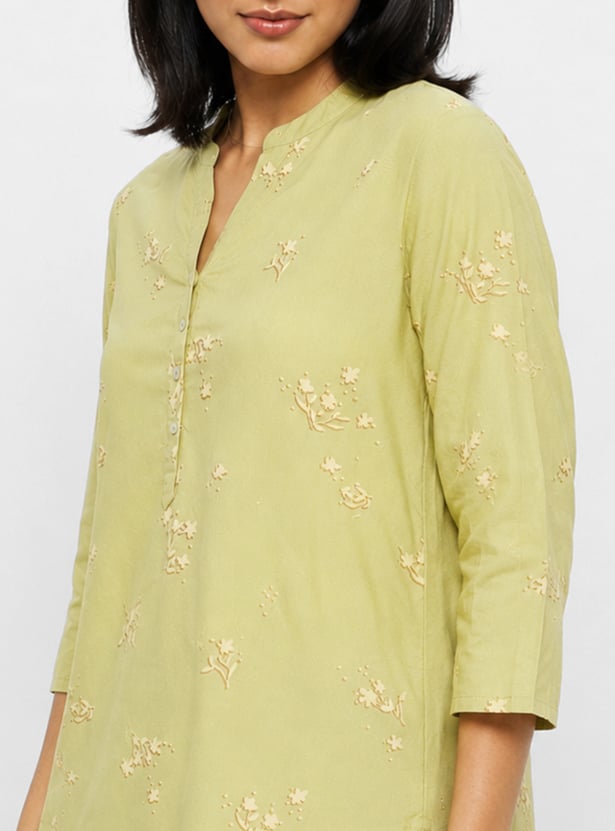 MELANGE Floral Print Straight Kurti