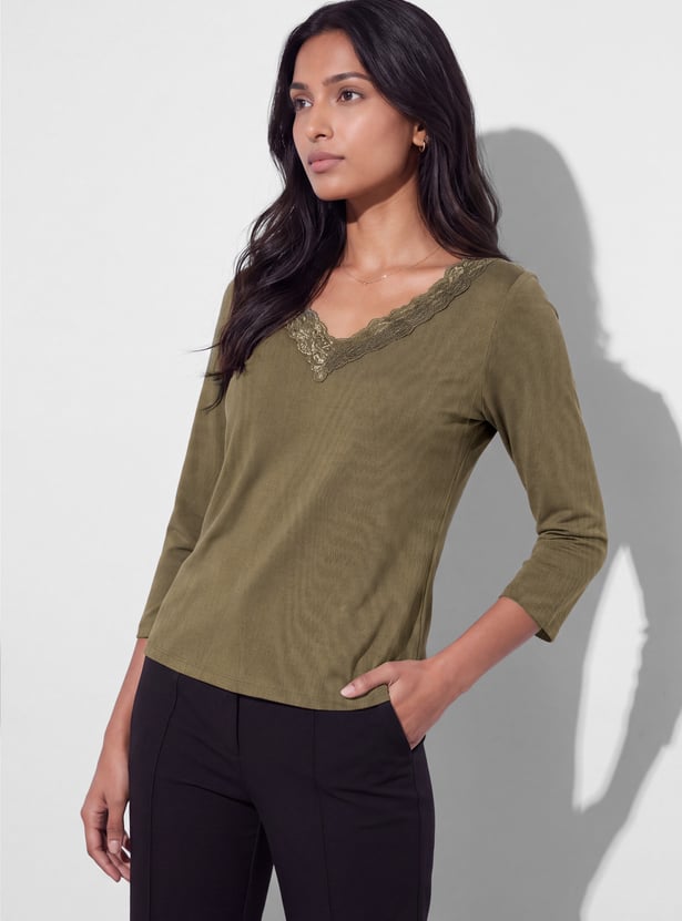 CODE Lace Trim T-shirt
