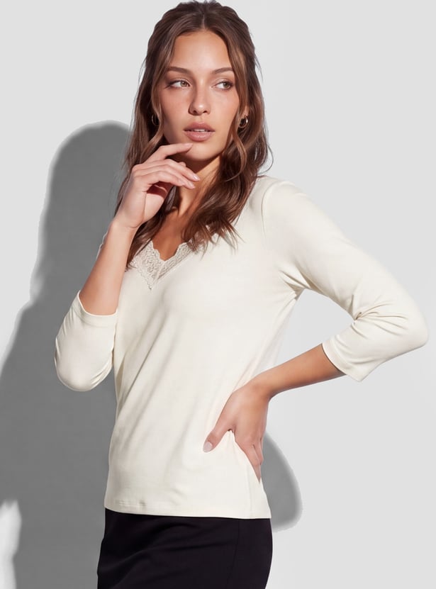 CODE Lace Trim T-shirt