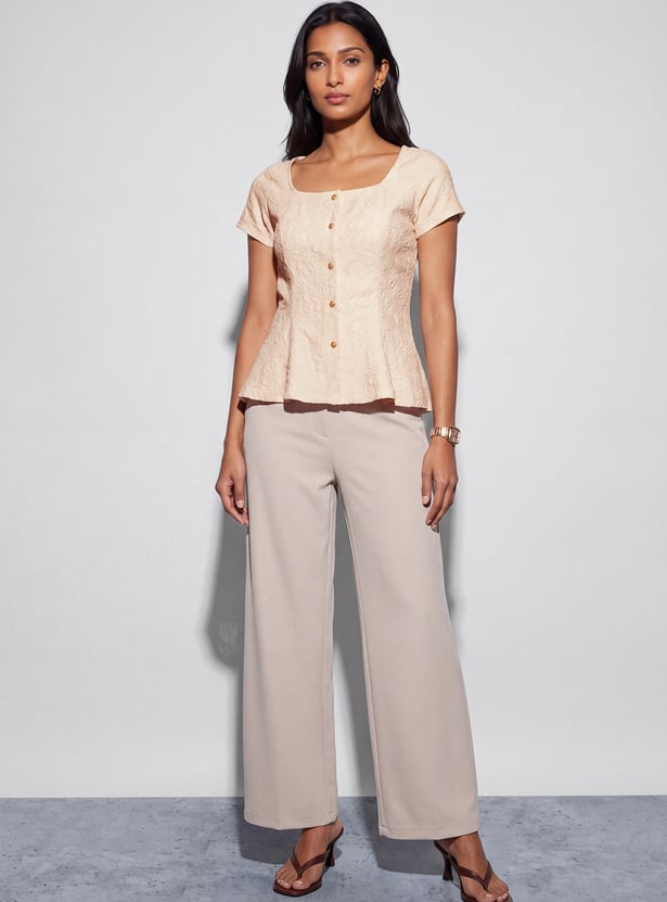 CODE Floral Jacquard Top