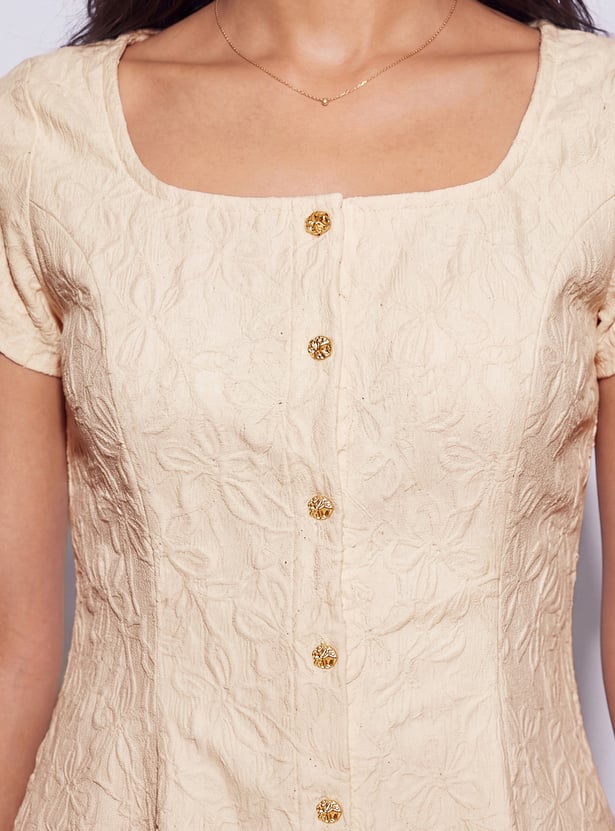CODE Floral Jacquard Top