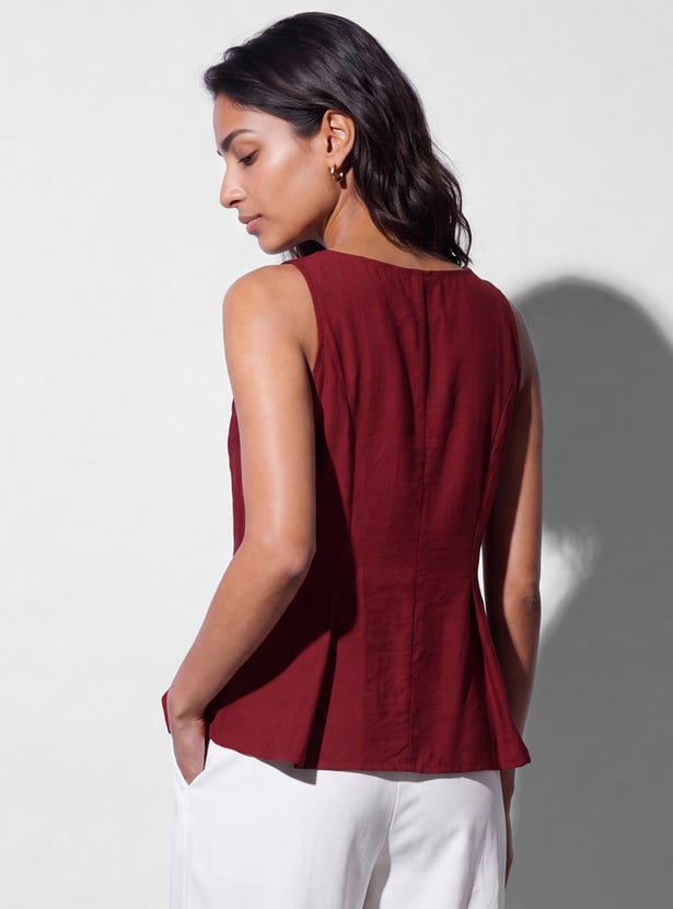 CODE Solid Button Closure Top