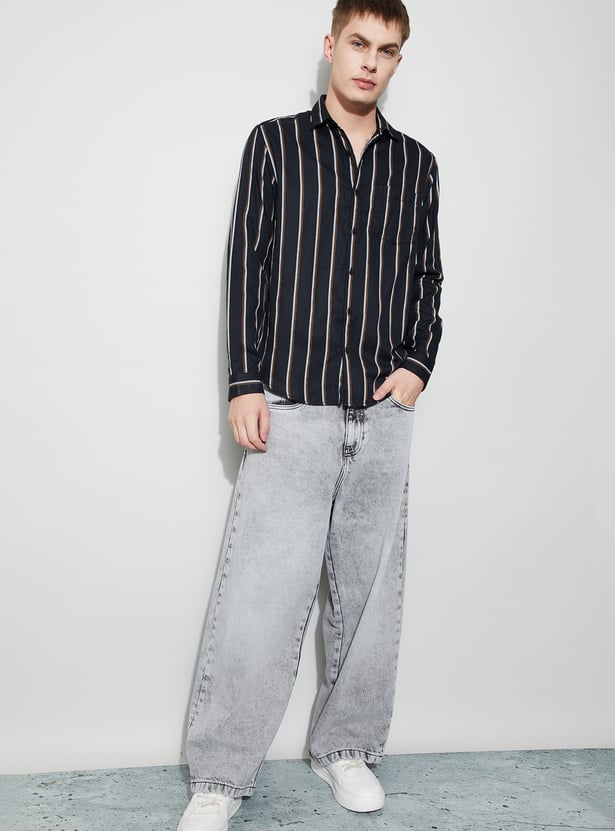 FAME FOREVER Striped Smart Fit Shirt