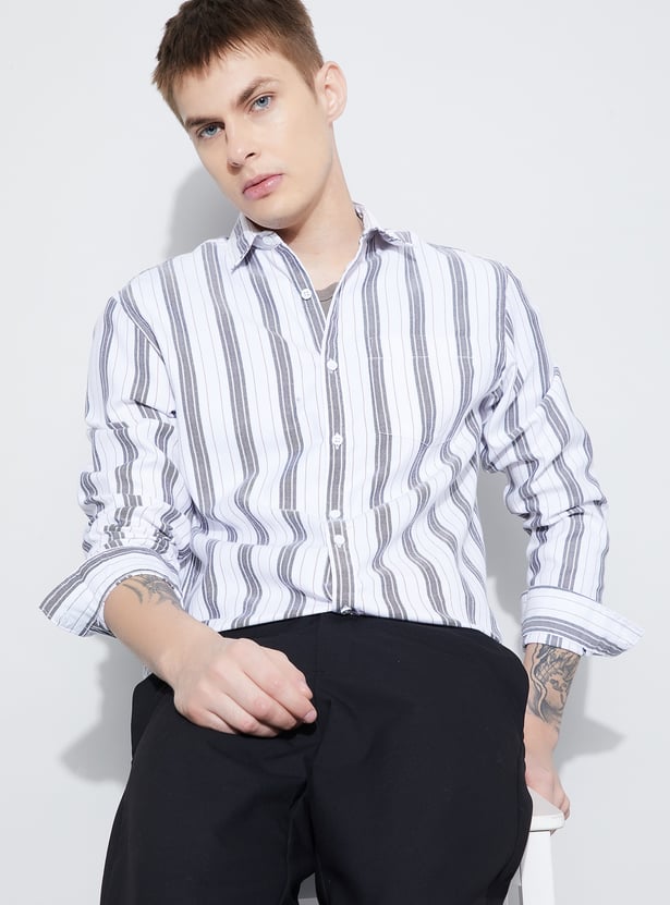 FAME FOREVER Striped Smart Fit Shirt