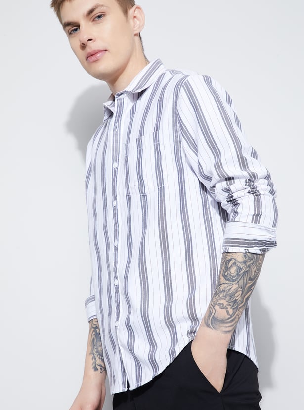 FAME FOREVER Striped Smart Fit Shirt