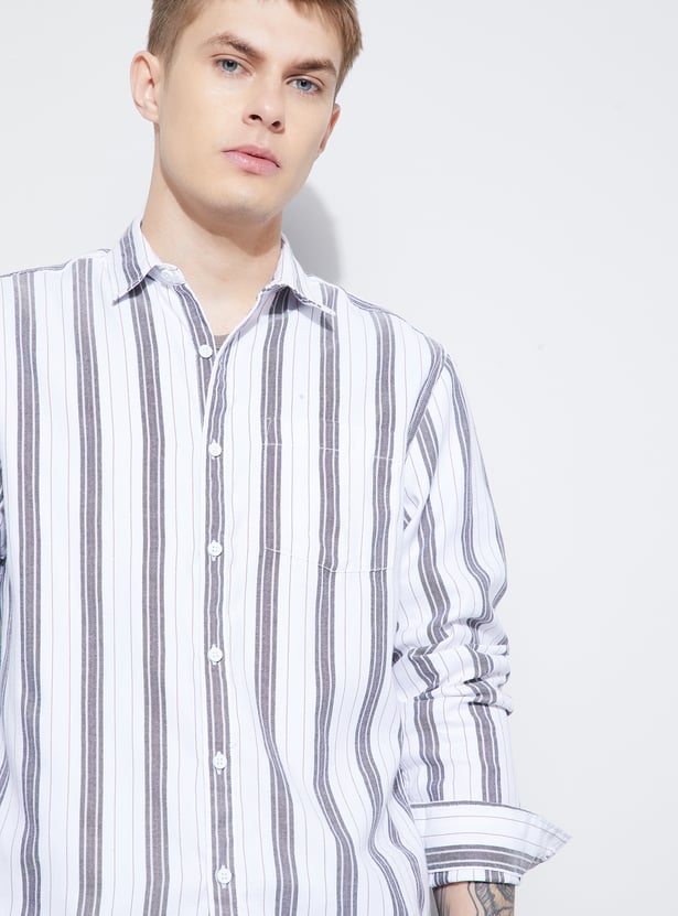 FAME FOREVER Striped Smart Fit Shirt