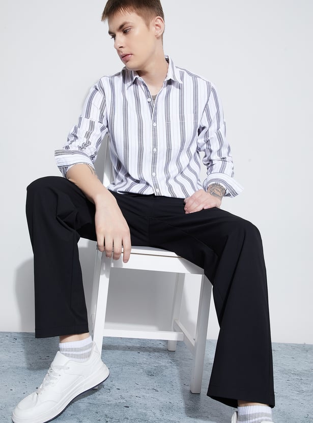 FAME FOREVER Striped Smart Fit Shirt