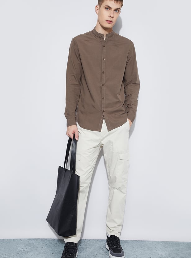 FAME FOREVER Solid Regular Fit Shirt