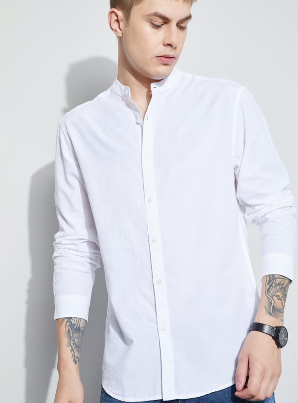 FAME FOREVER Solid Regular Fit Shirt