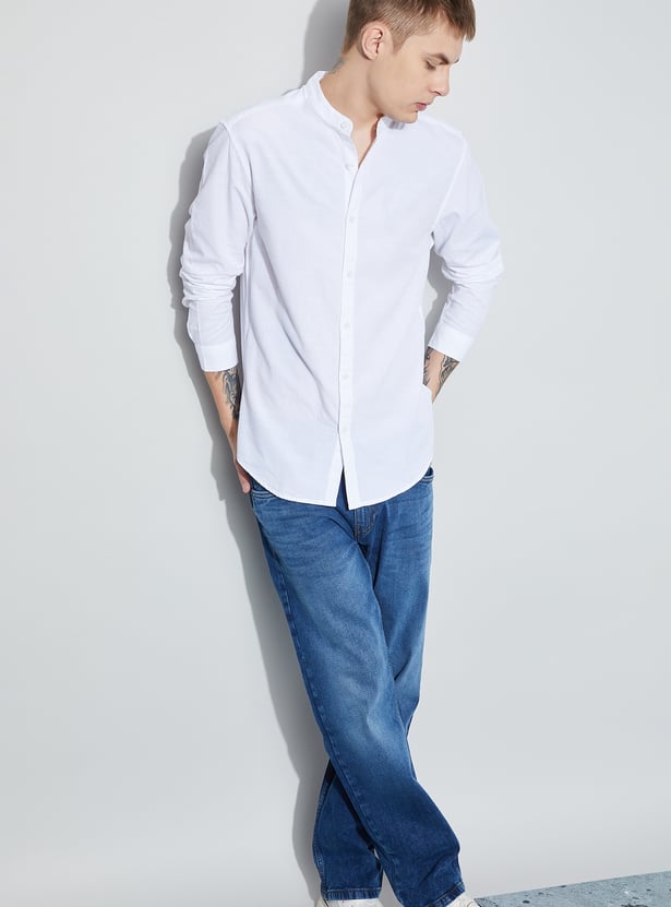 FAME FOREVER Solid Regular Fit Shirt