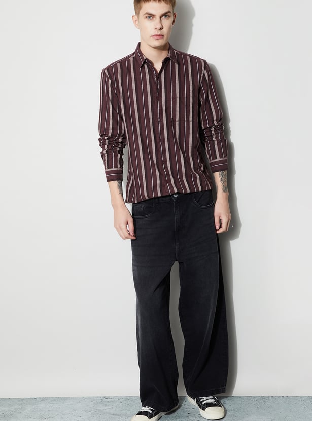 FAME FOREVER Striped Smart Fit Shirt