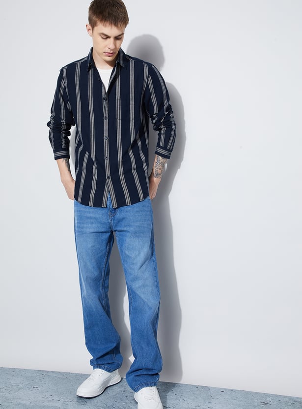 FAME FOREVER Striped Smart Fit Shirt