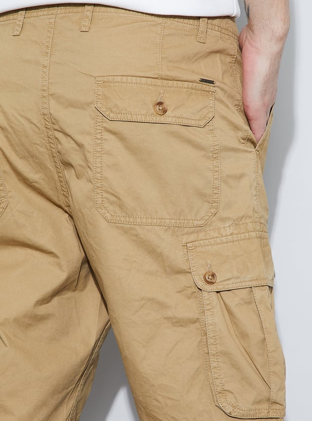 FAME FOREVER Solid Cargo Shorts