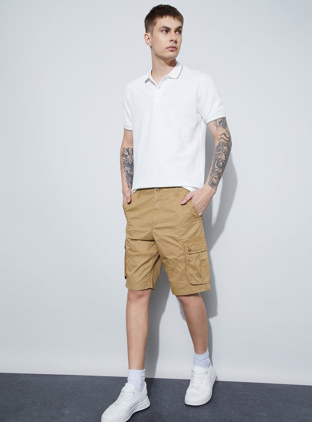 FAME FOREVER Solid Cargo Shorts