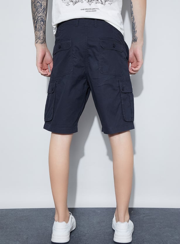 FAME FOREVER Solid Cargo Shorts