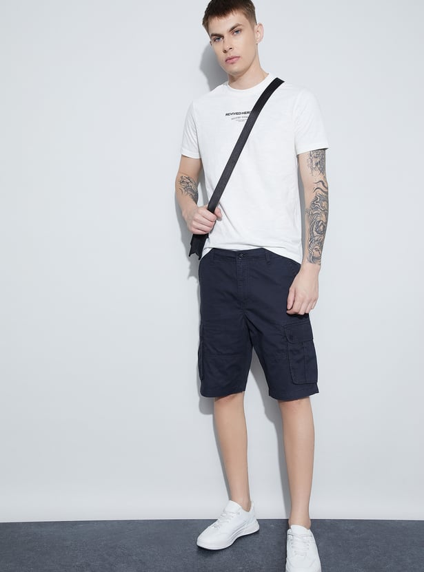 FAME FOREVER Solid Cargo Shorts