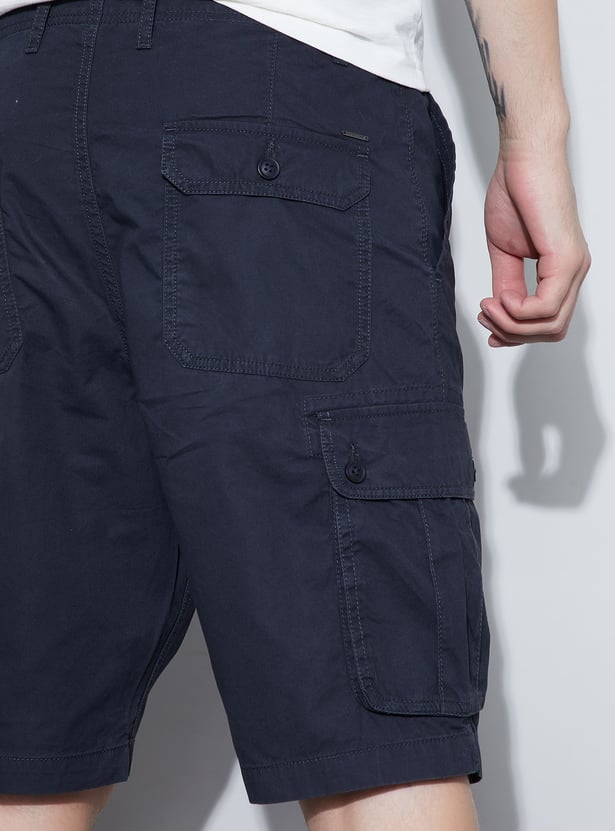 FAME FOREVER Solid Cargo Shorts