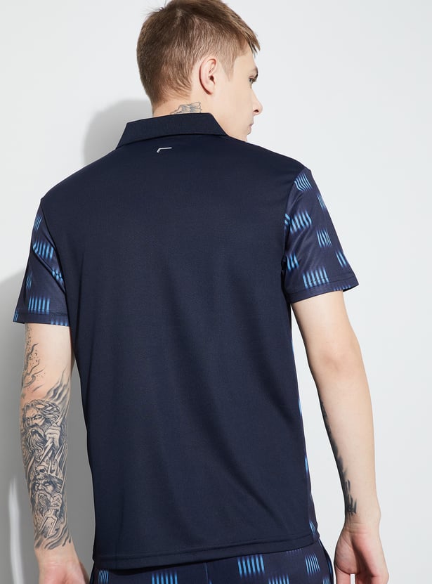 FAME FOREVER ACTIVE Printed Johnny Collar T-shirt