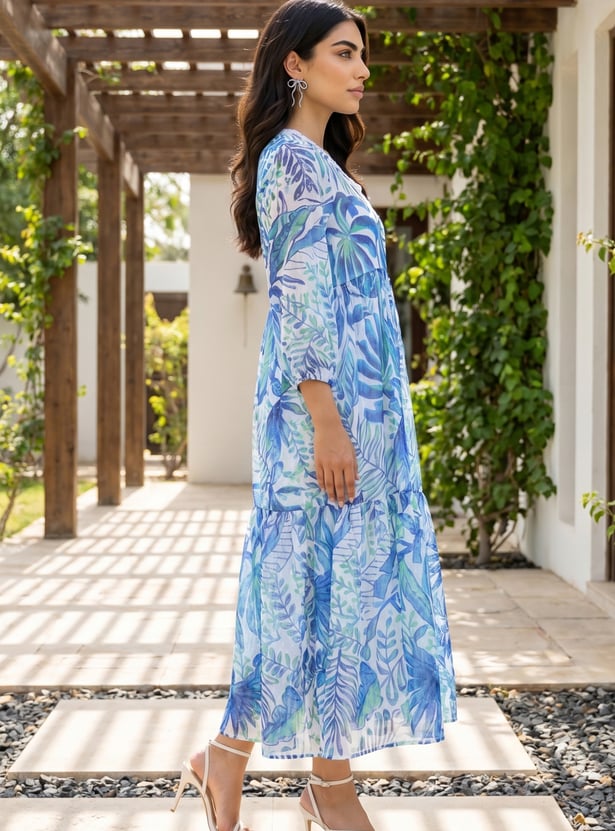 W Floral Print Maxi Dress