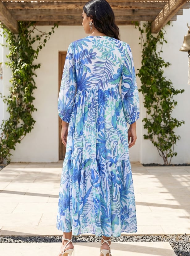 W Floral Print Maxi Dress