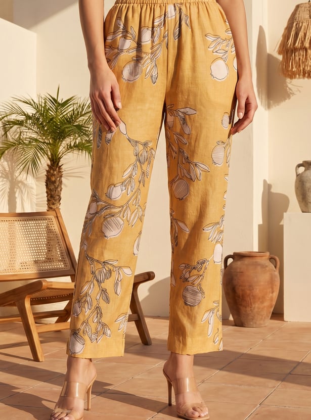W Printed Straight Pants