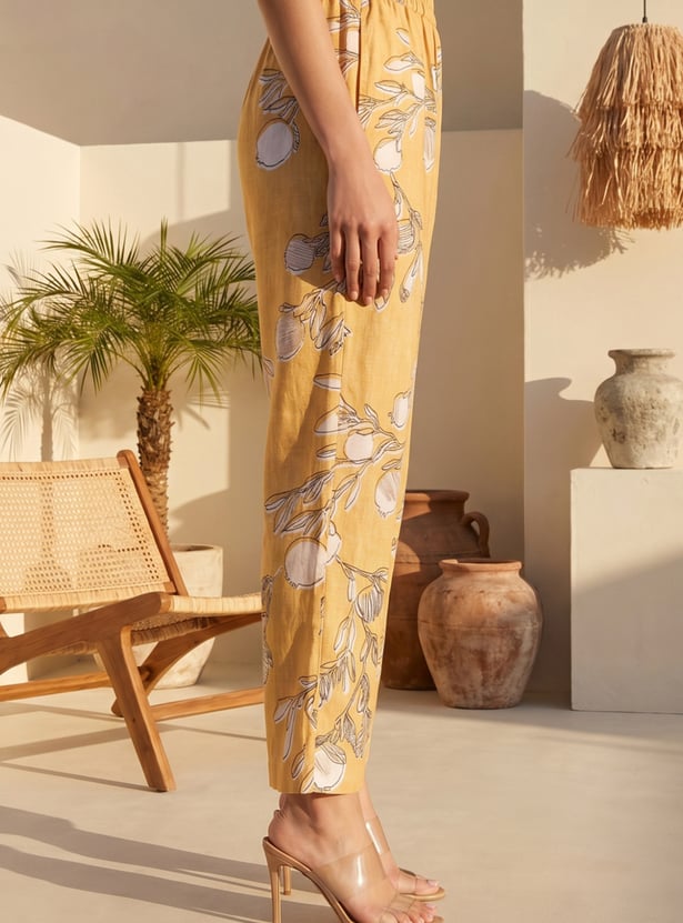 W Printed Straight Pants