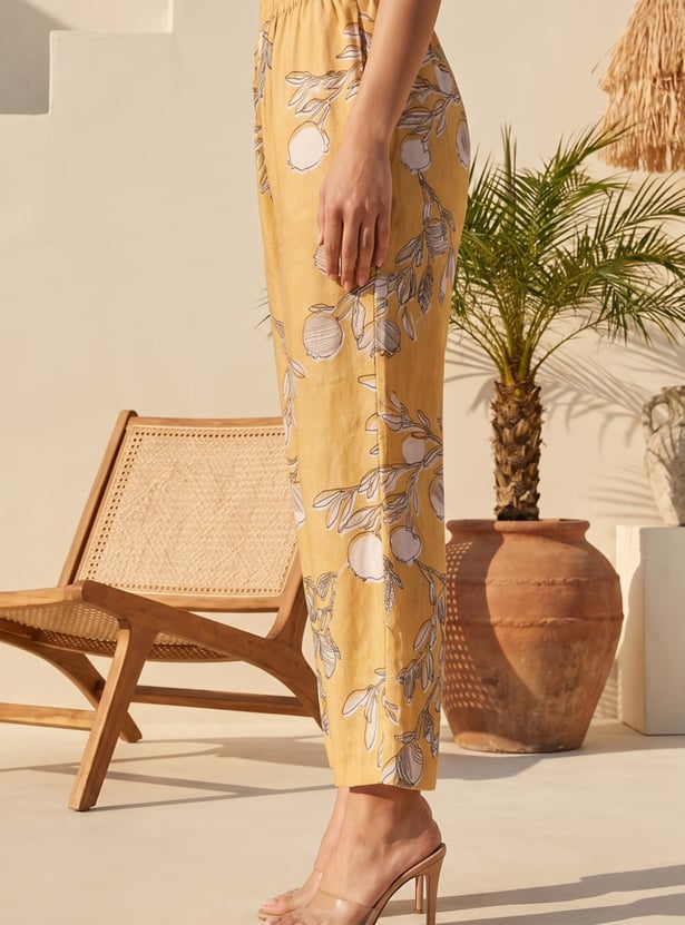 W Printed Straight Pants