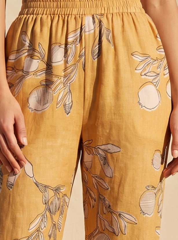 W Printed Straight Pants