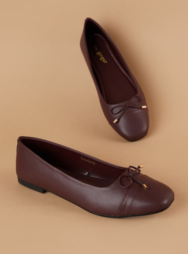 GINGER Solid Round Toe Ballerinas