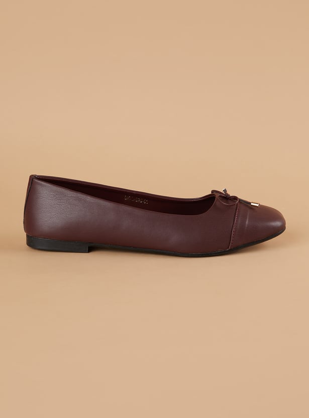 GINGER Solid Round Toe Ballerinas