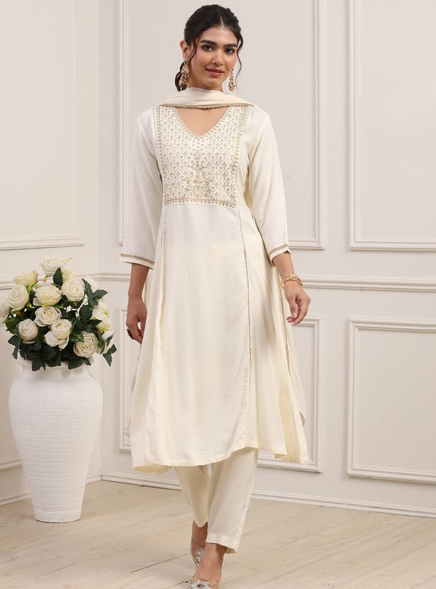 BIBA Embroidered Kurta Set