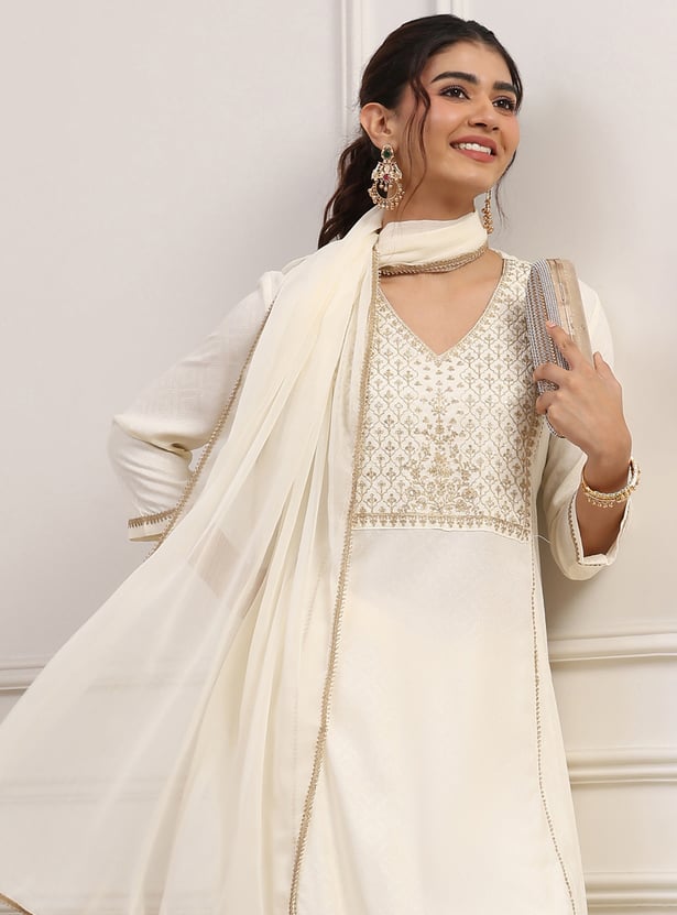 BIBA Embroidered Kurta Set