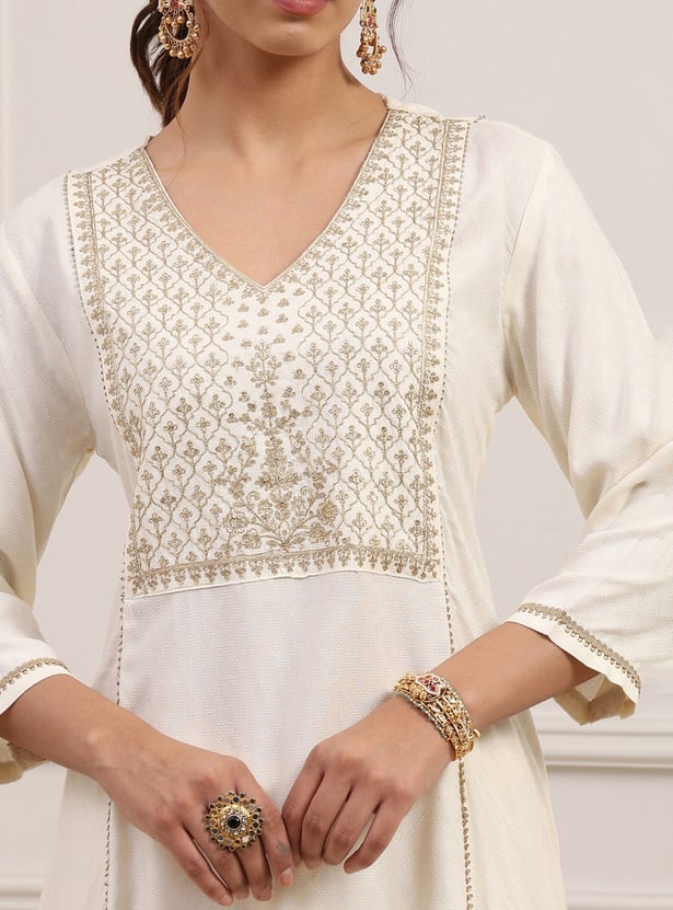 BIBA Embroidered Kurta Set