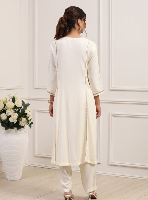 BIBA Embroidered Kurta Set