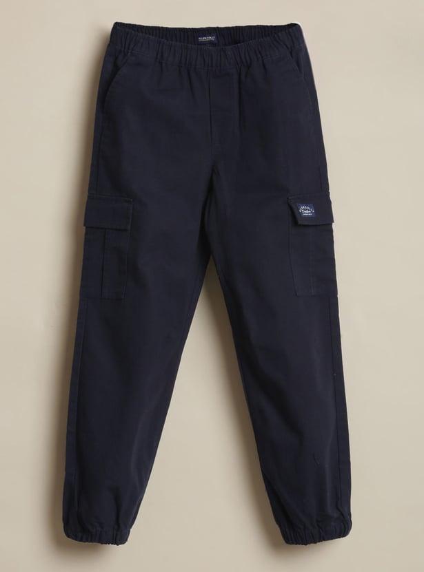 ALLEN SOLLY Boys Solid Cargo Joggers