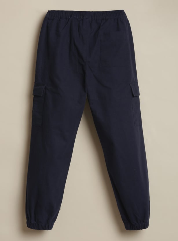 ALLEN SOLLY Boys Solid Cargo Joggers