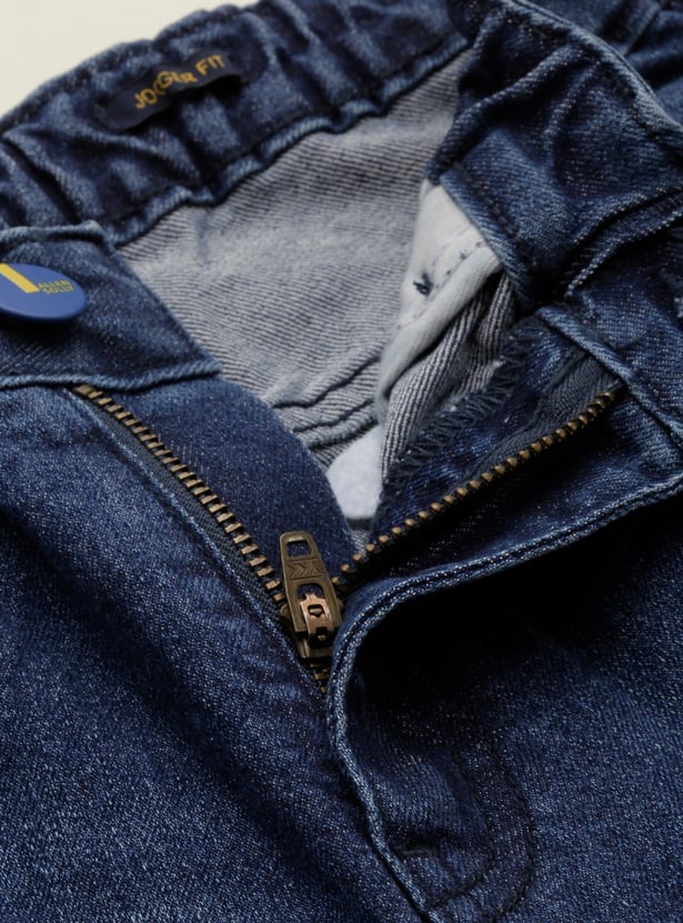ALLEN SOLLY Boys Medium Wash Jogger Jeans