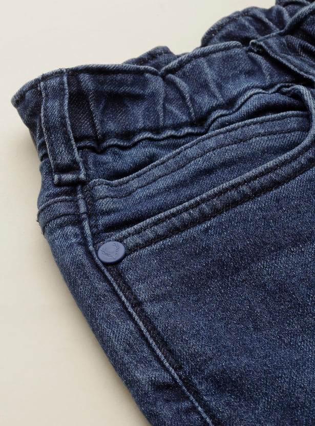 ALLEN SOLLY Boys Medium Wash Jogger Jeans