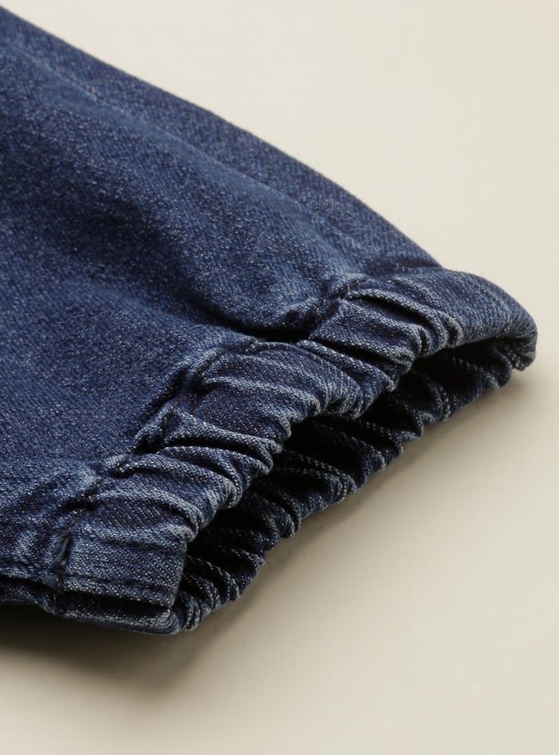 ALLEN SOLLY Boys Medium Wash Jogger Jeans