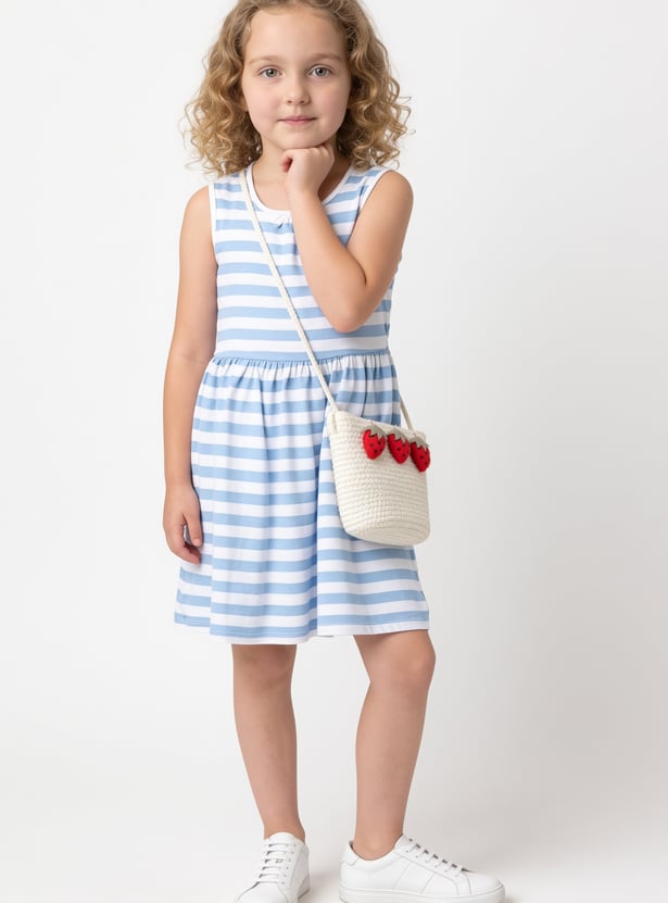 FAME FOREVER Girls Striped A-Line Dress