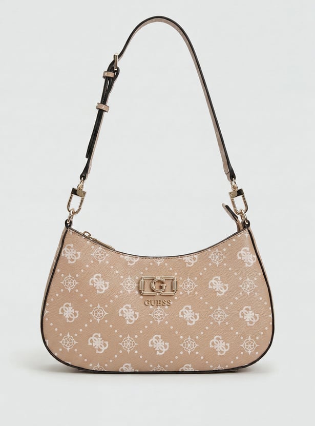 GUESS Monogram Print Shoulder Bag