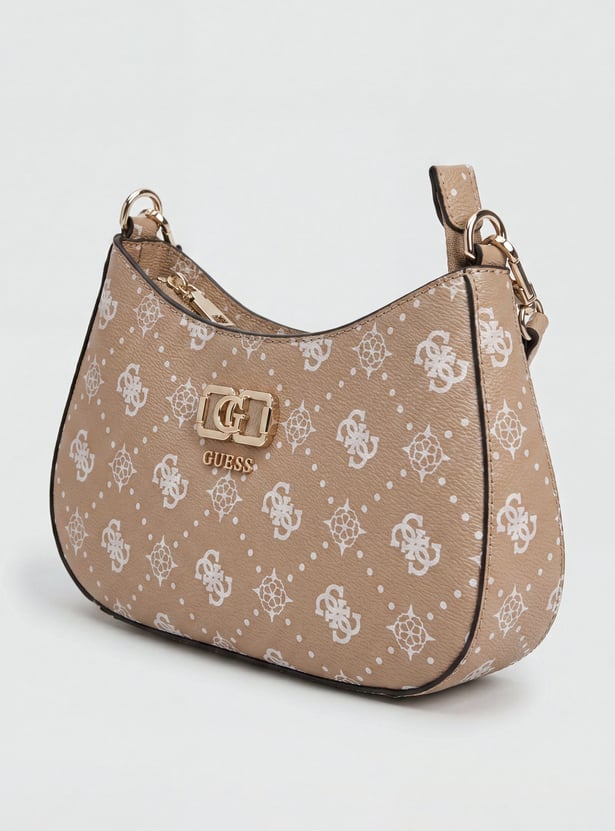 GUESS Monogram Print Shoulder Bag